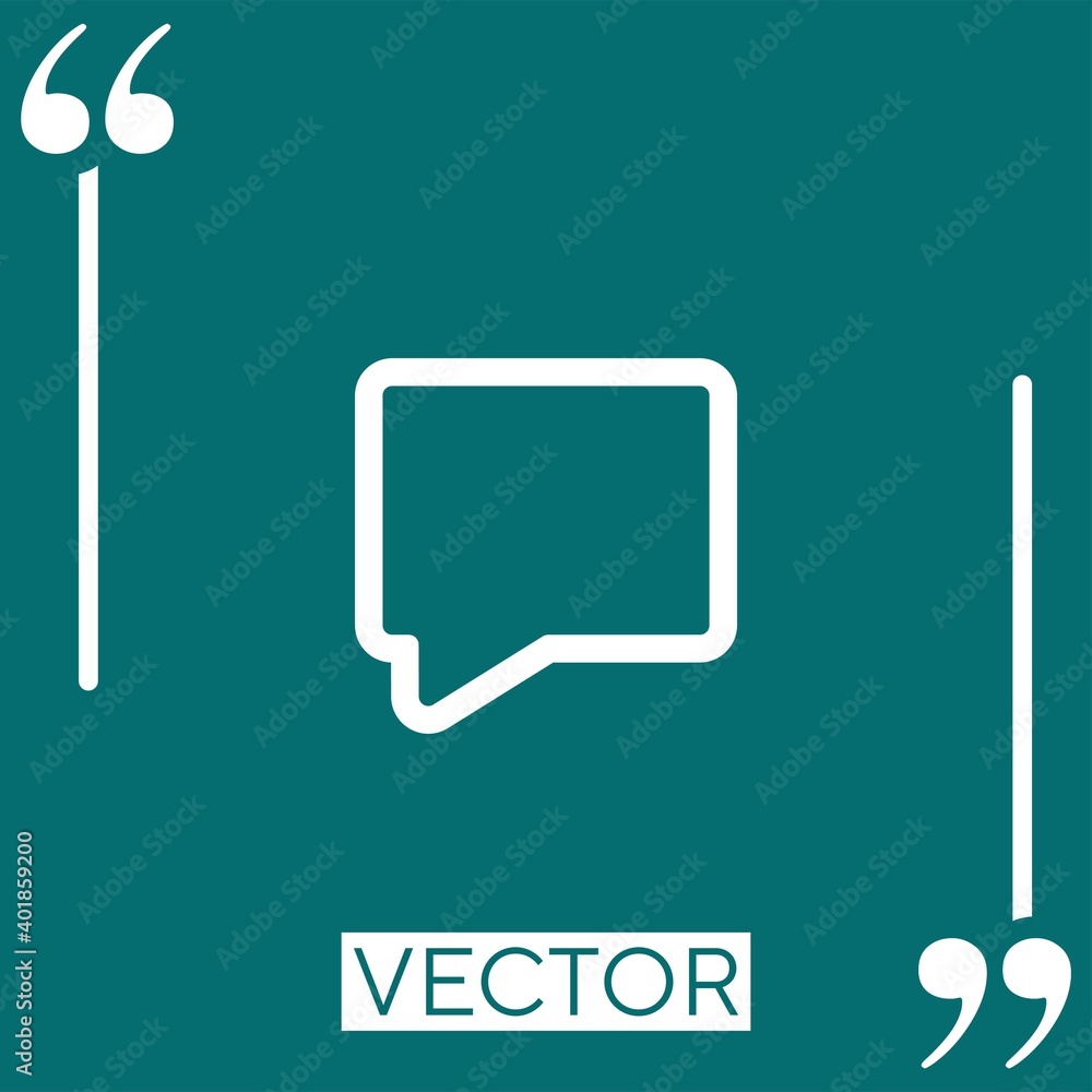 Poster message rectangular empty outlined speech bubble linear icon. editable stroke line