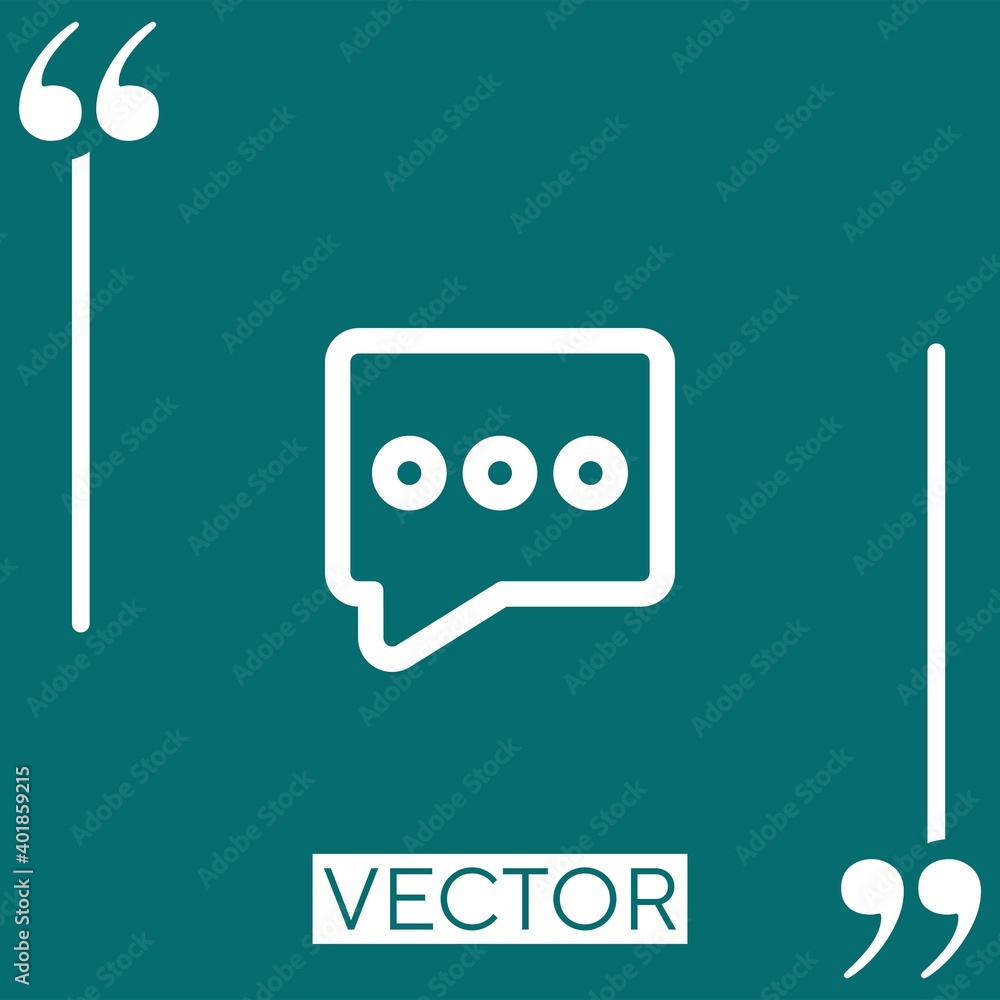 Poster message rectangular outline with three dots linear icon. editable stroke line