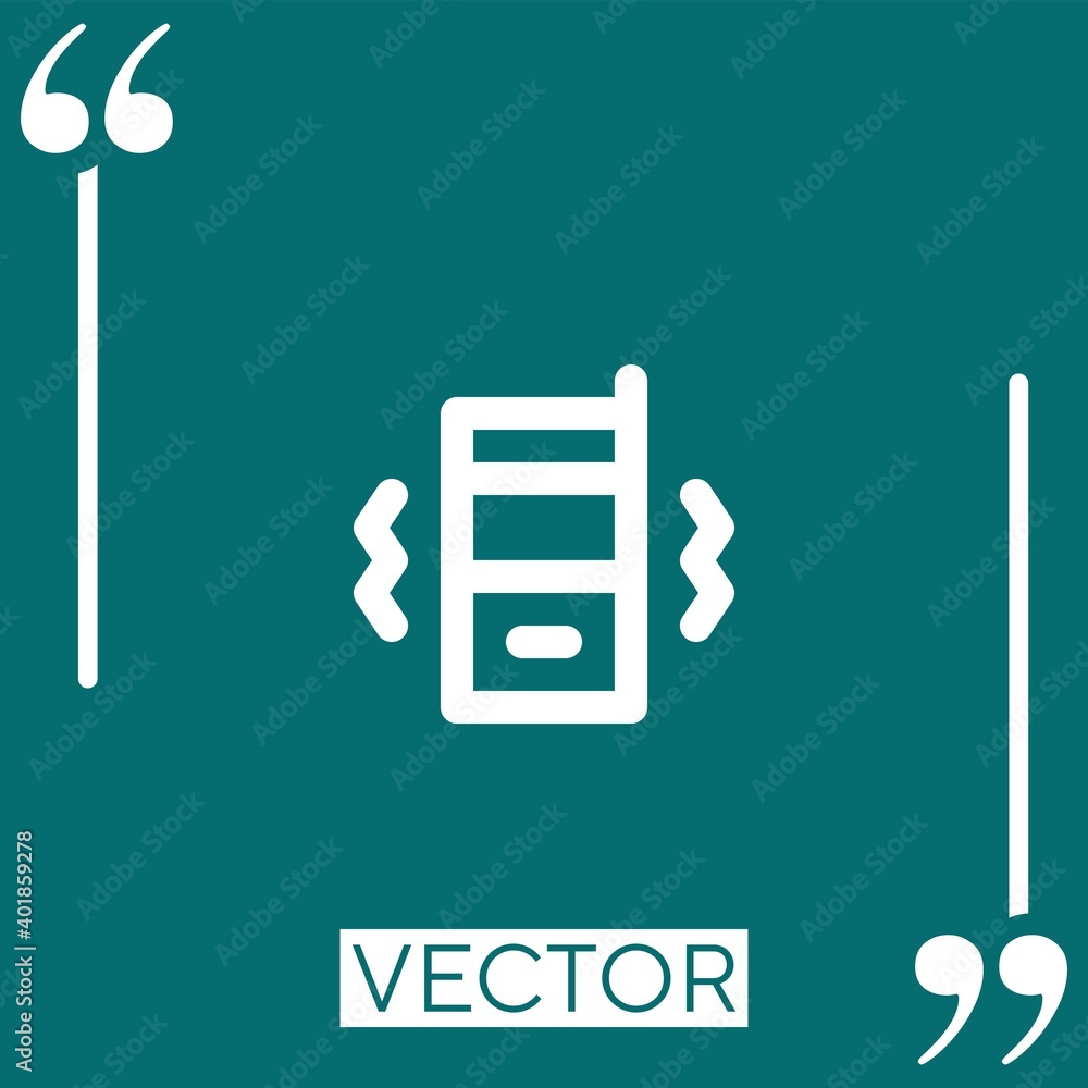 Poster mobile phone vector icon linear icon. editable stroke line