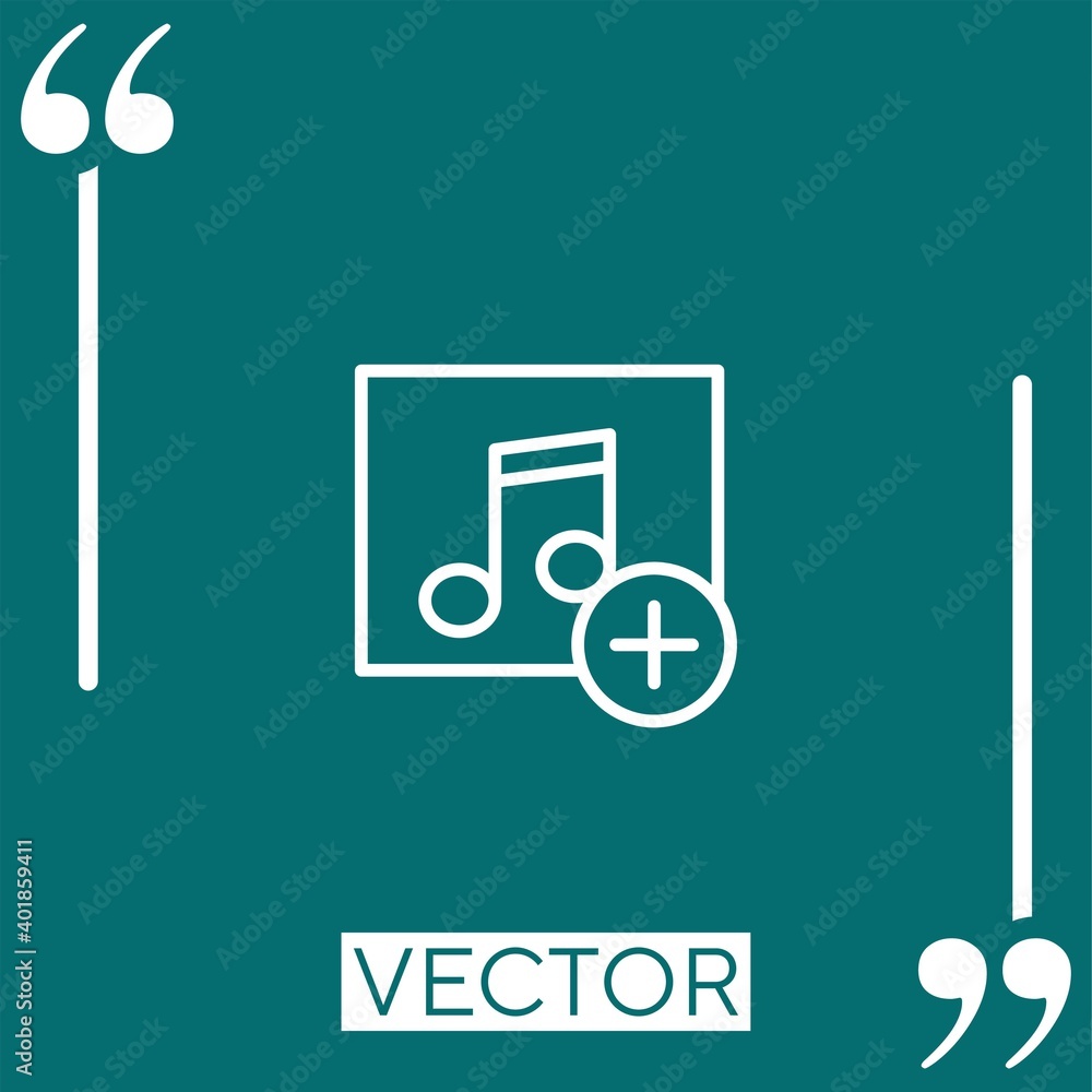 Poster music player vector icon linear icon. editable stroke line