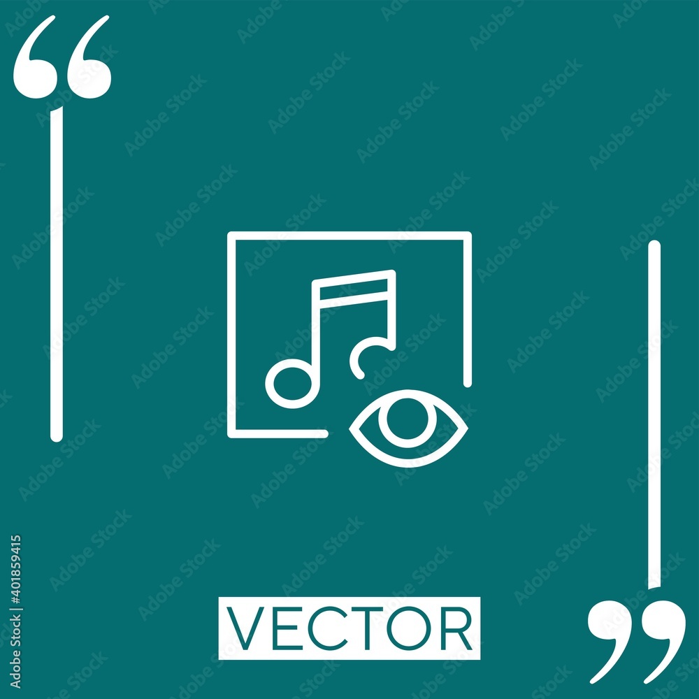 Poster music player vector icon linear icon. editable stroke line