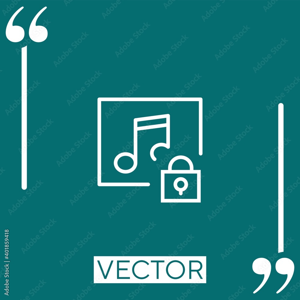 Poster music player vector icon linear icon. editable stroke line
