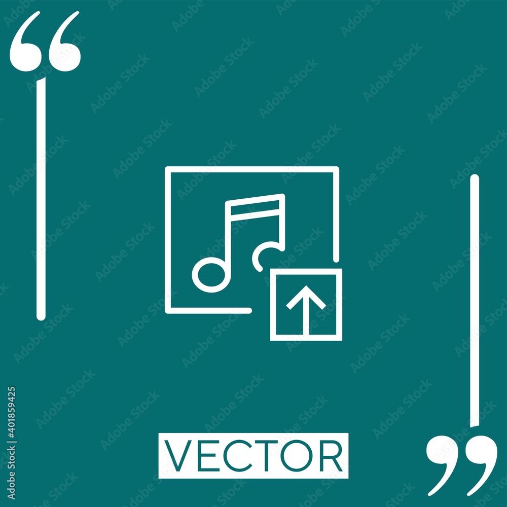 Poster music player vector icon linear icon. editable stroke line
