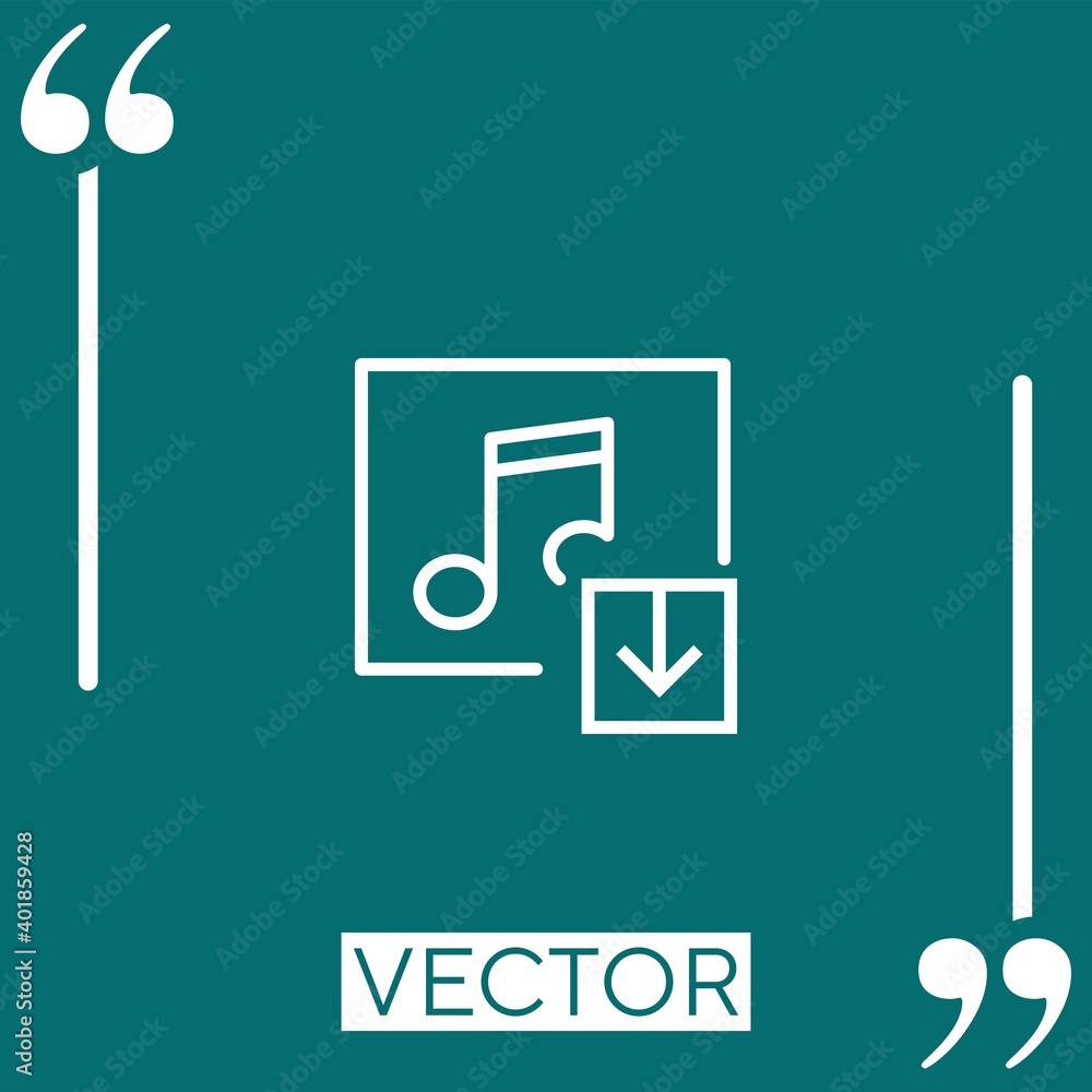 Poster music player vector icon linear icon. editable stroke line