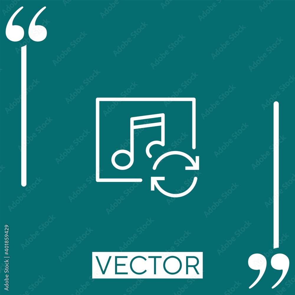 Poster music player vector icon linear icon. editable stroke line