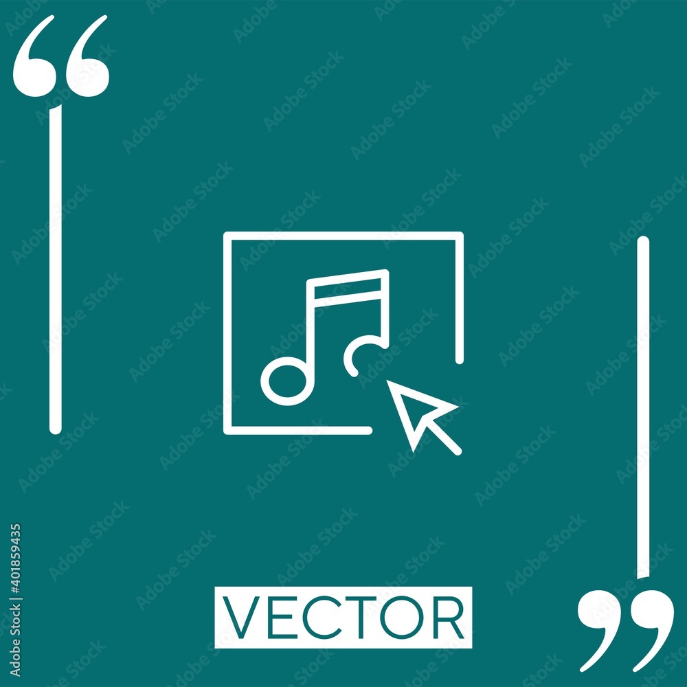 Poster music player vector icon linear icon. editable stroke line