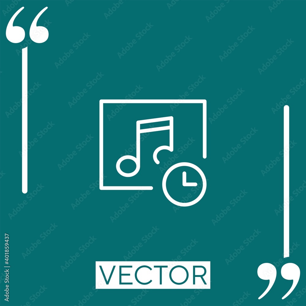 Poster music player vector icon linear icon. editable stroke line