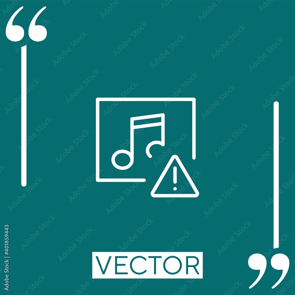 Poster music player vector icon linear icon. editable stroke line
