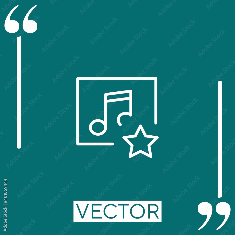 Poster music player vector icon linear icon. editable stroke line