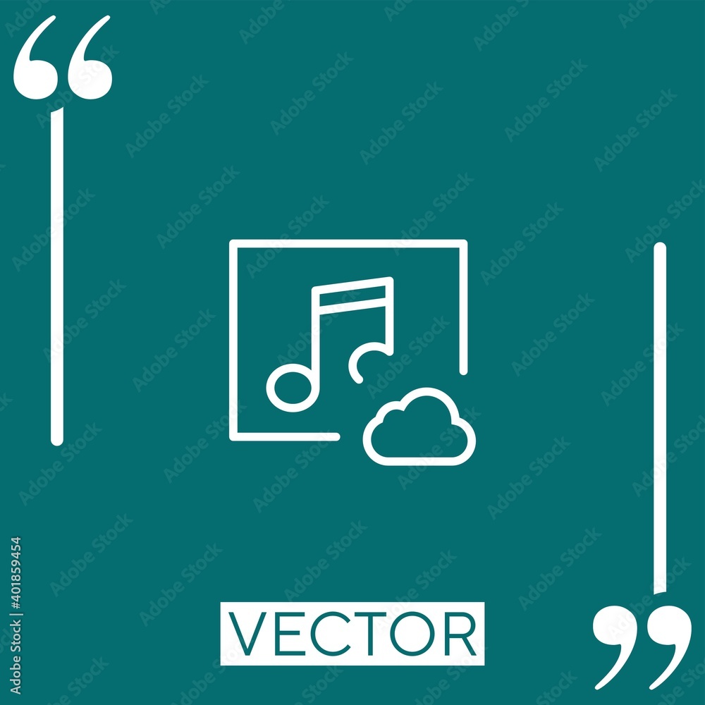 Poster music player vector icon linear icon. editable stroke line