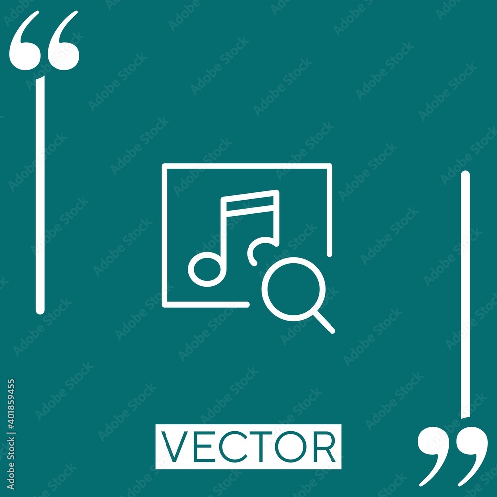 Poster music player vector icon linear icon. editable stroke line
