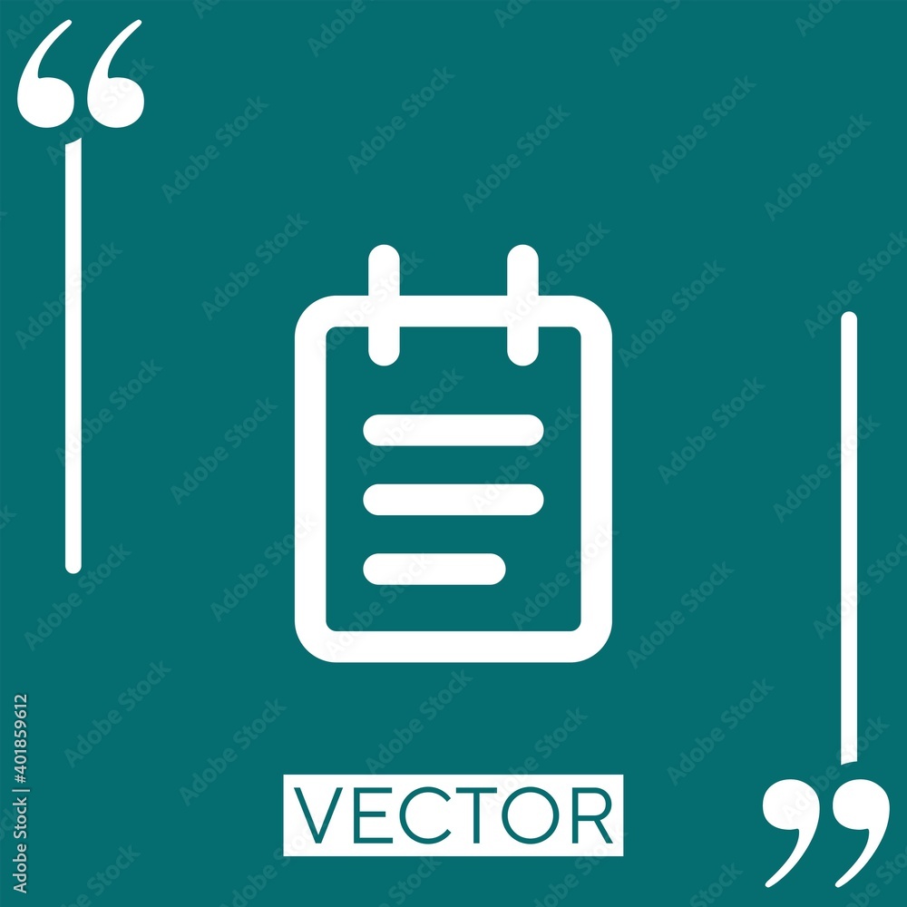 Fototapete notebook with text lines outline Linear icon. Editable stroke line