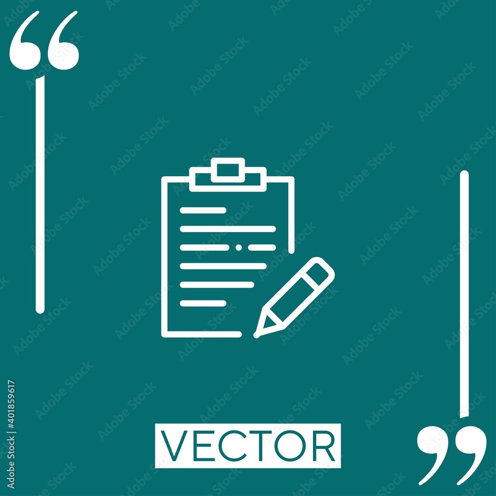 Poster notepad vector icon linear icon. editable stroke line