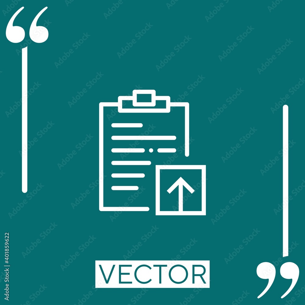 Poster notepad vector icon linear icon. editable stroke line
