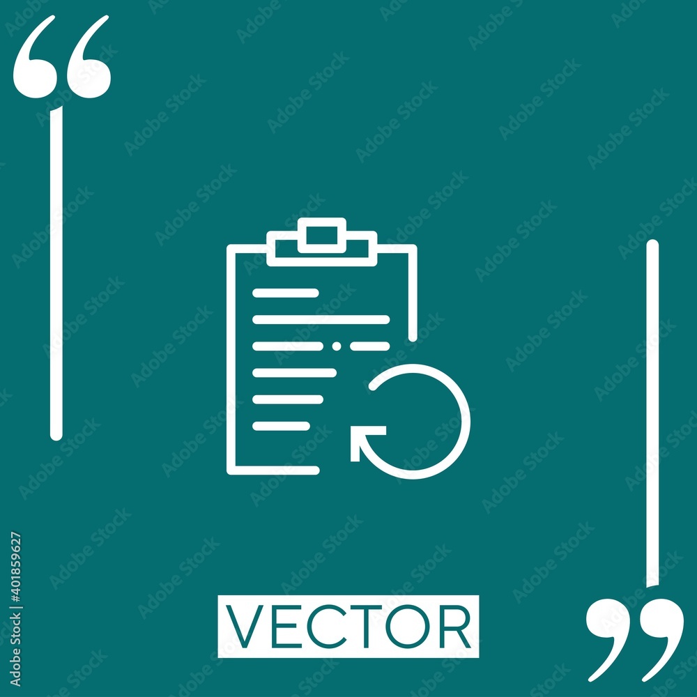 Poster notepad vector icon linear icon. editable stroke line