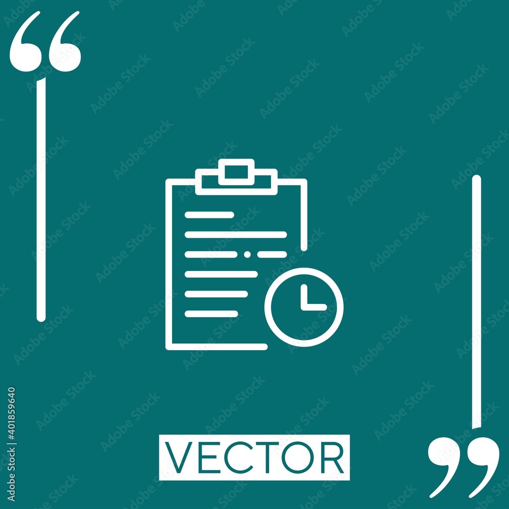 Poster notepad vector icon linear icon. editable stroke line