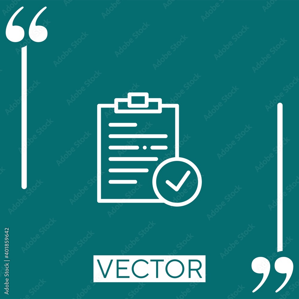 Poster notepad vector icon linear icon. editable stroke line