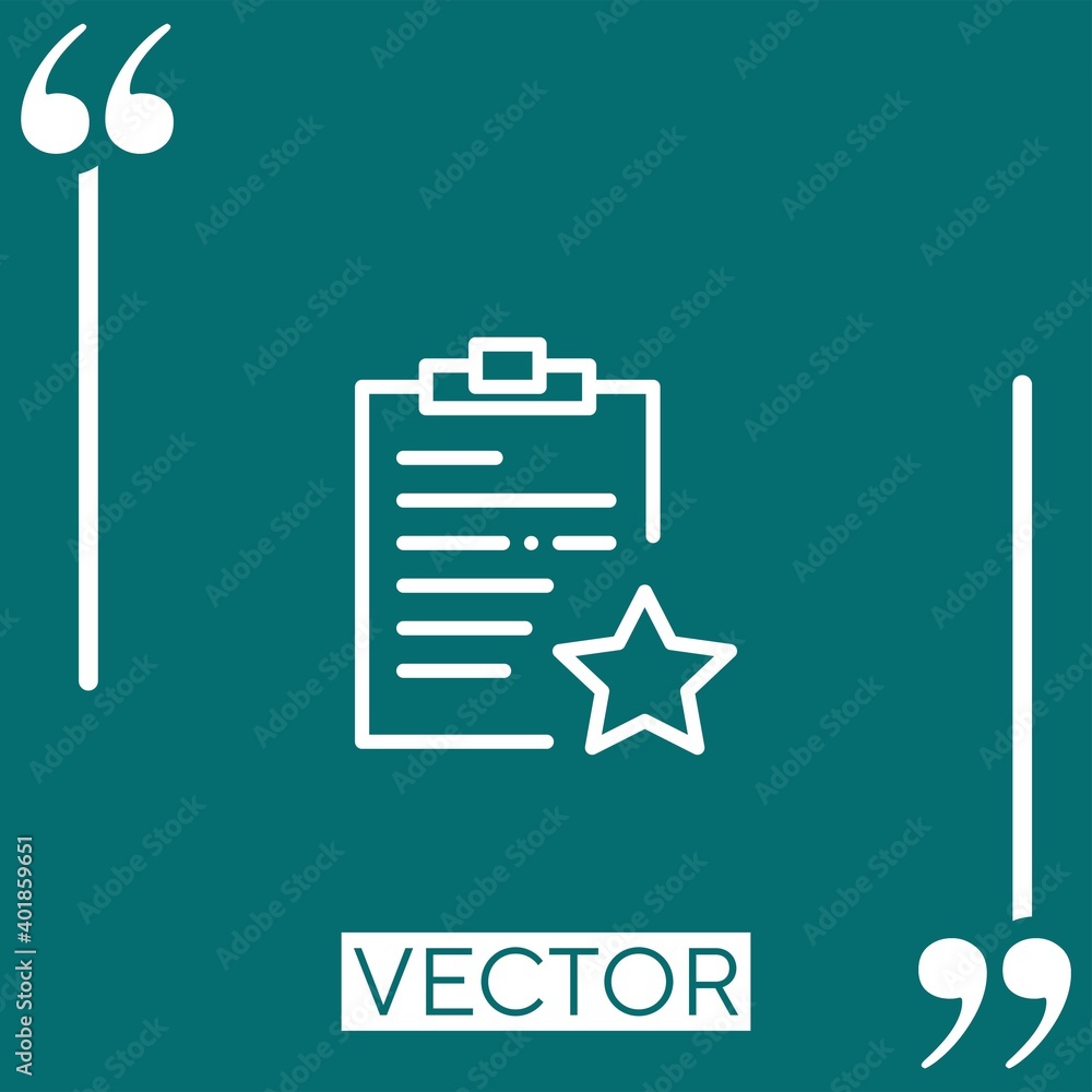 Poster notepad vector icon linear icon. editable stroke line