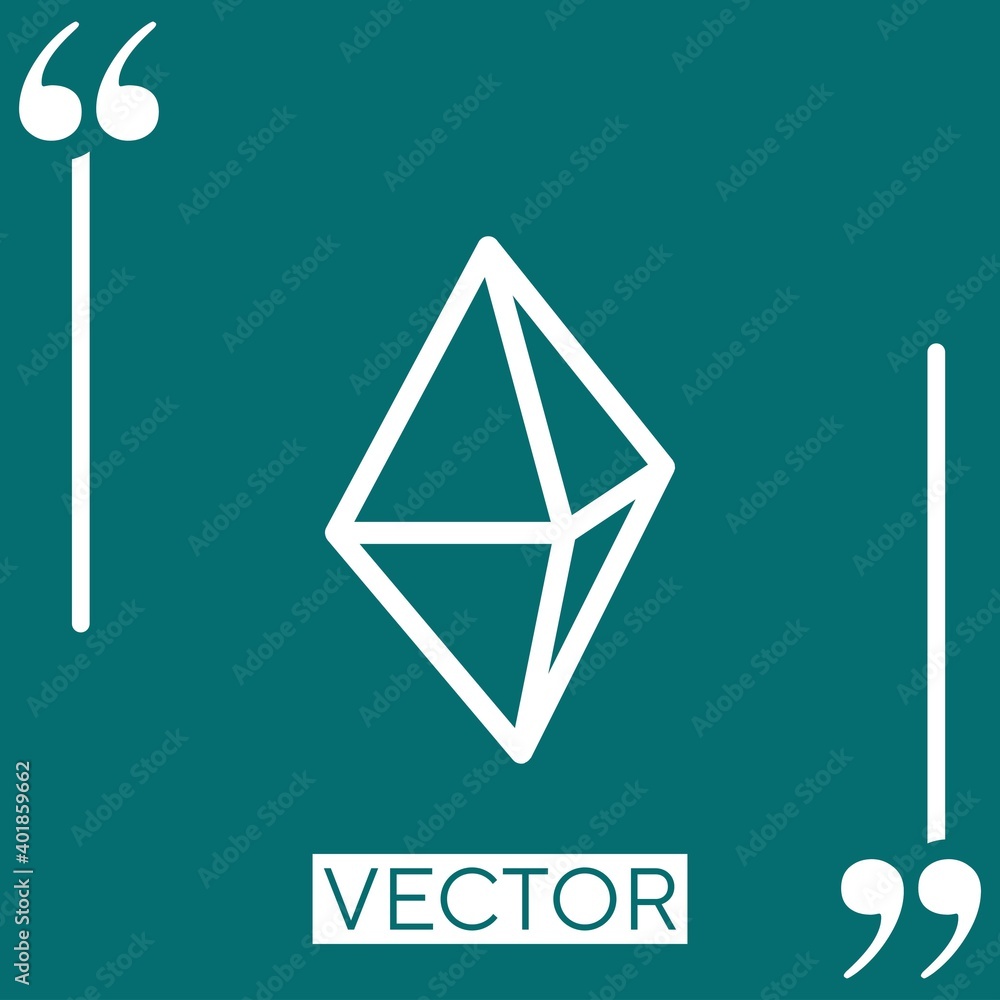 Aufkleber octahedron vector icon linear icon. editable stroke line