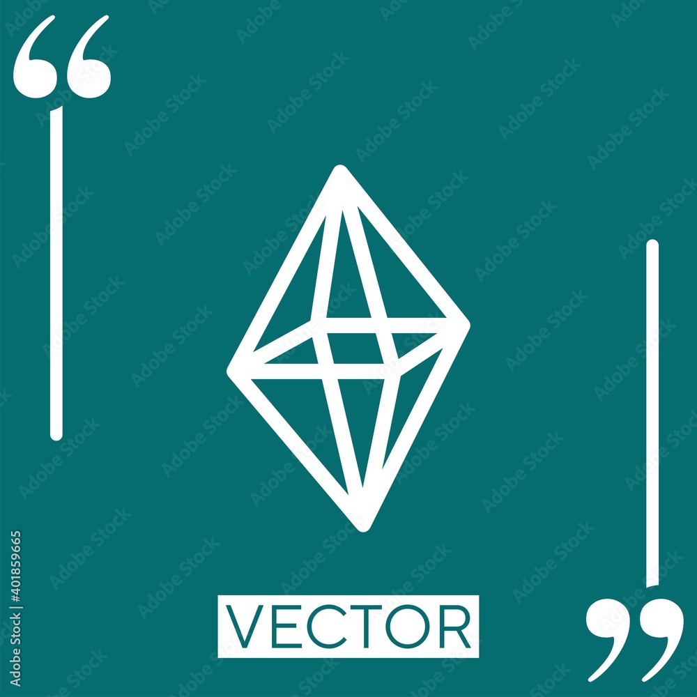 Poster octahedron vector icon linear icon. editable stroke line