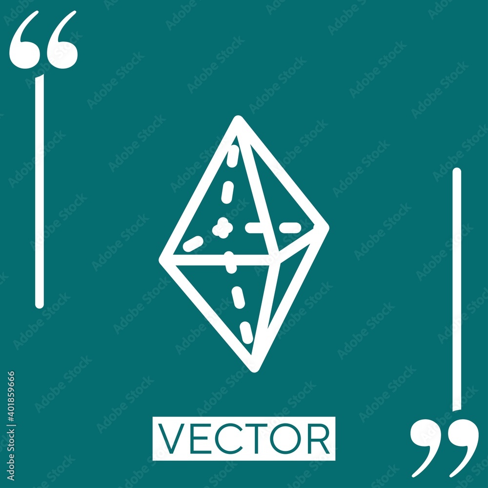 Poster octahedron vector icon linear icon. editable stroke line