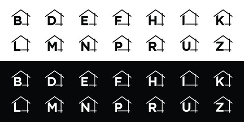 Collection alphabet of real estate logo design