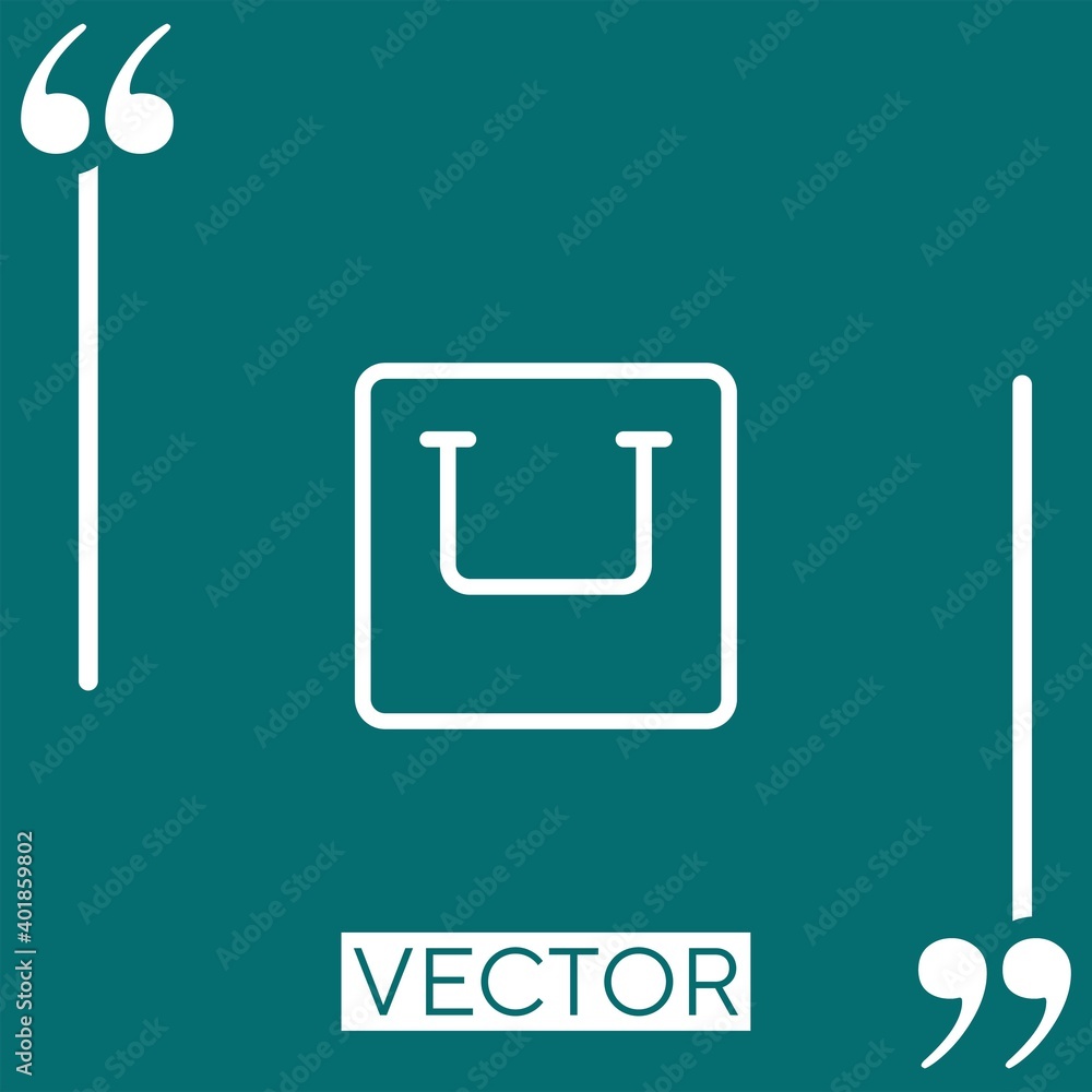 Poster paper bag with handle linear icon. editable stroke line