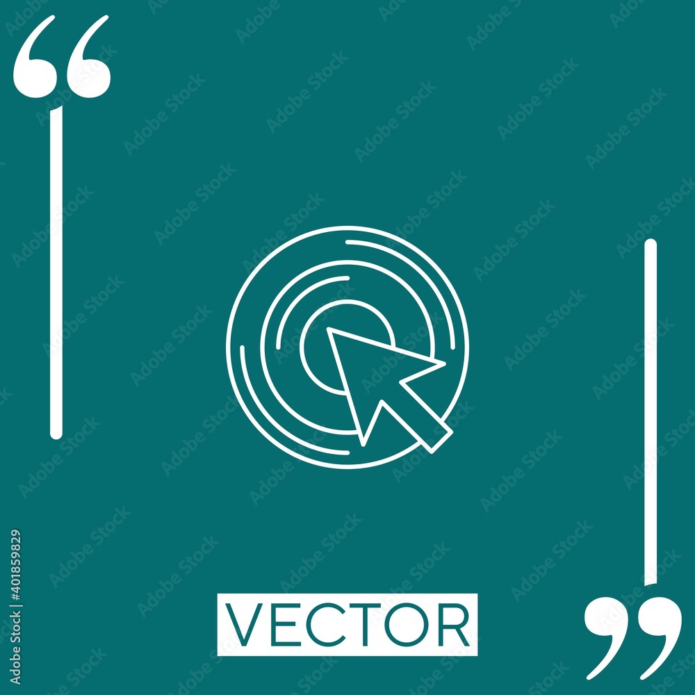 Poster pay per click vector icon linear icon. editable stroke line