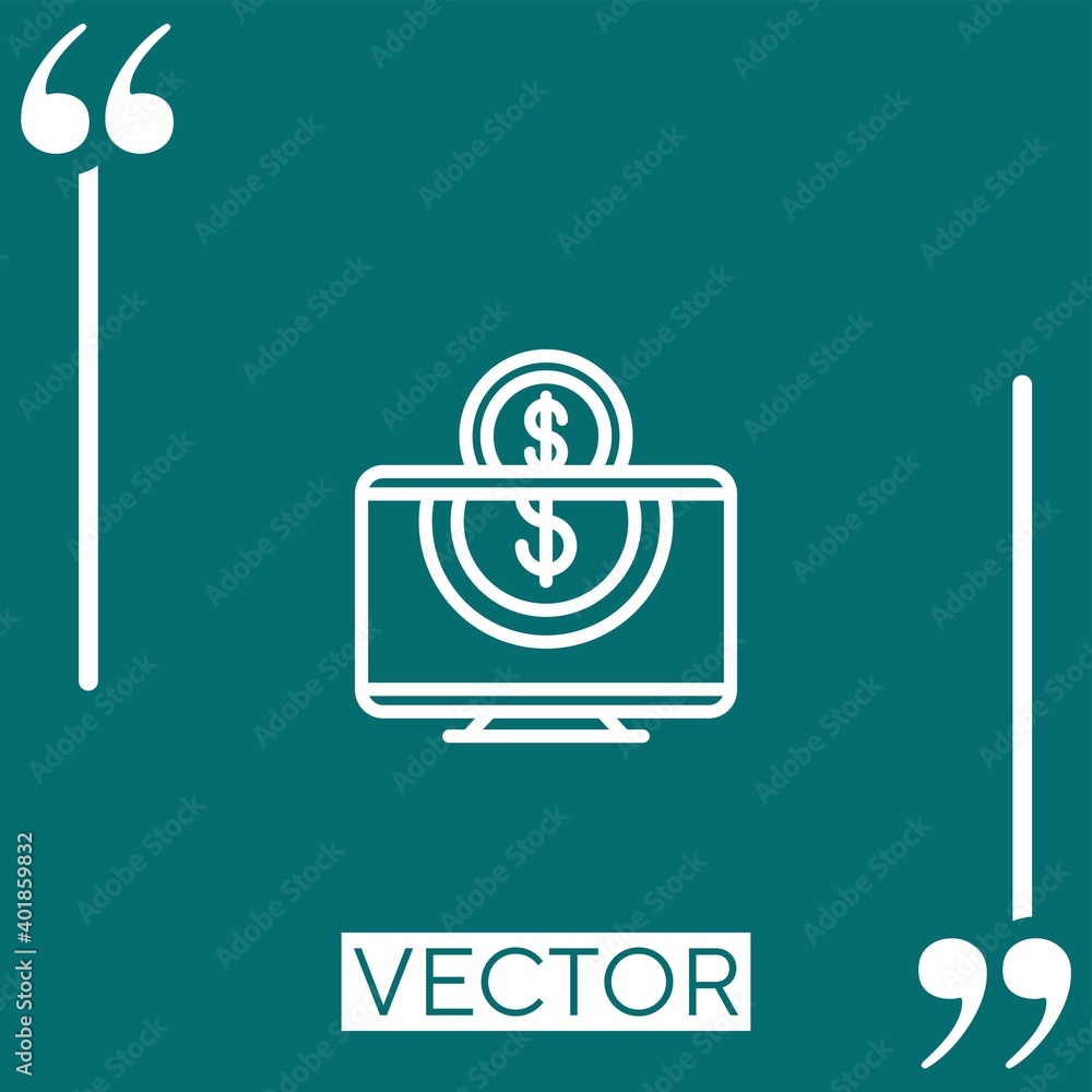 Poster payment method linear icon. editable stroke line
