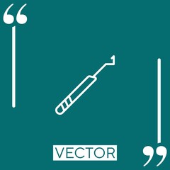 periodontal scaler   vector icon Linear icon. Editable stroke line