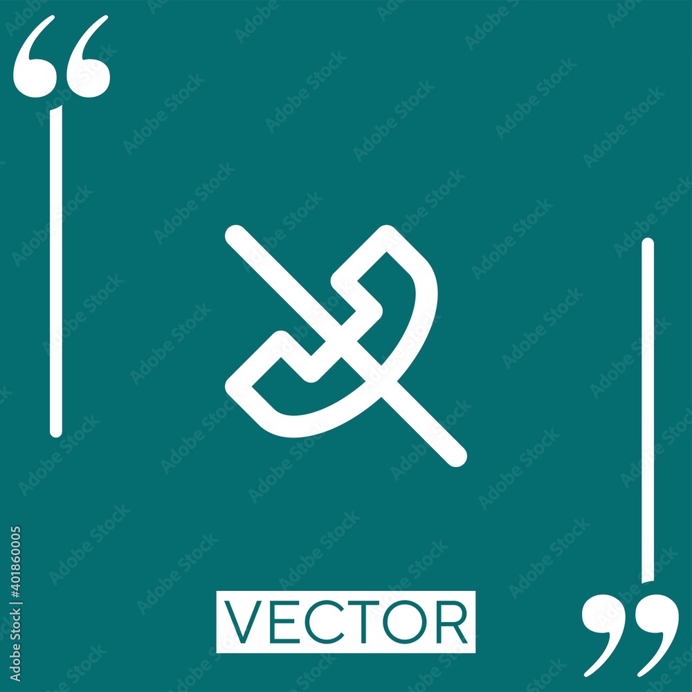 Poster phone call vector icon linear icon. editable stroke line