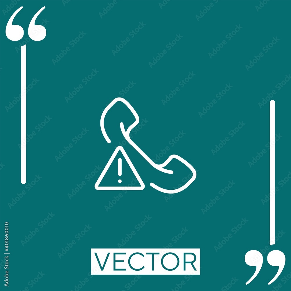 Poster phone call vector icon linear icon. editable stroke line
