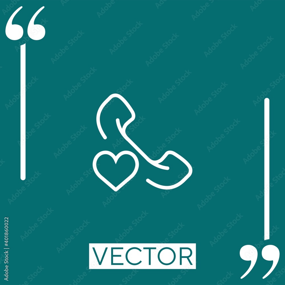 Poster phone call vector icon linear icon. editable stroke line