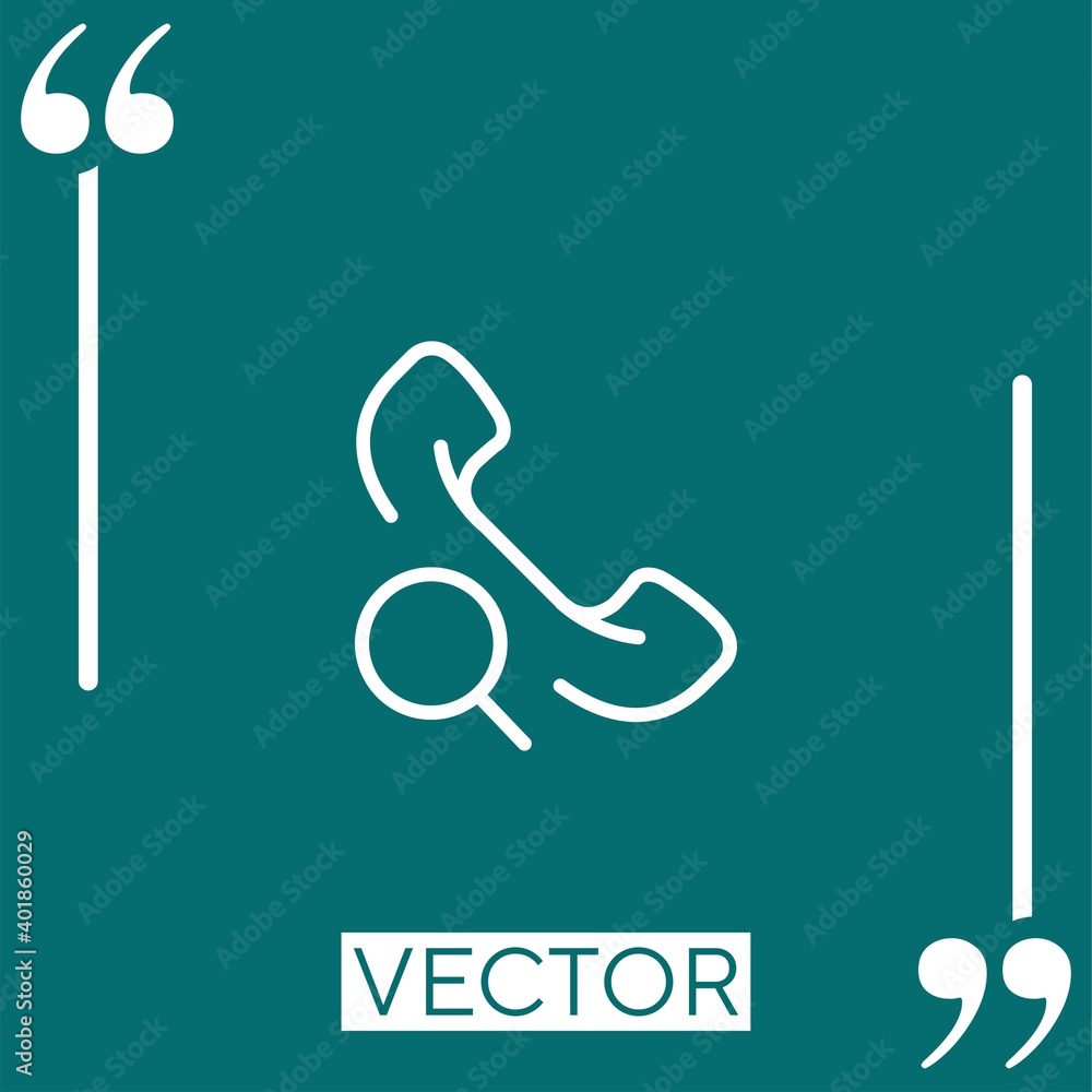 Poster phone call vector icon linear icon. editable stroke line