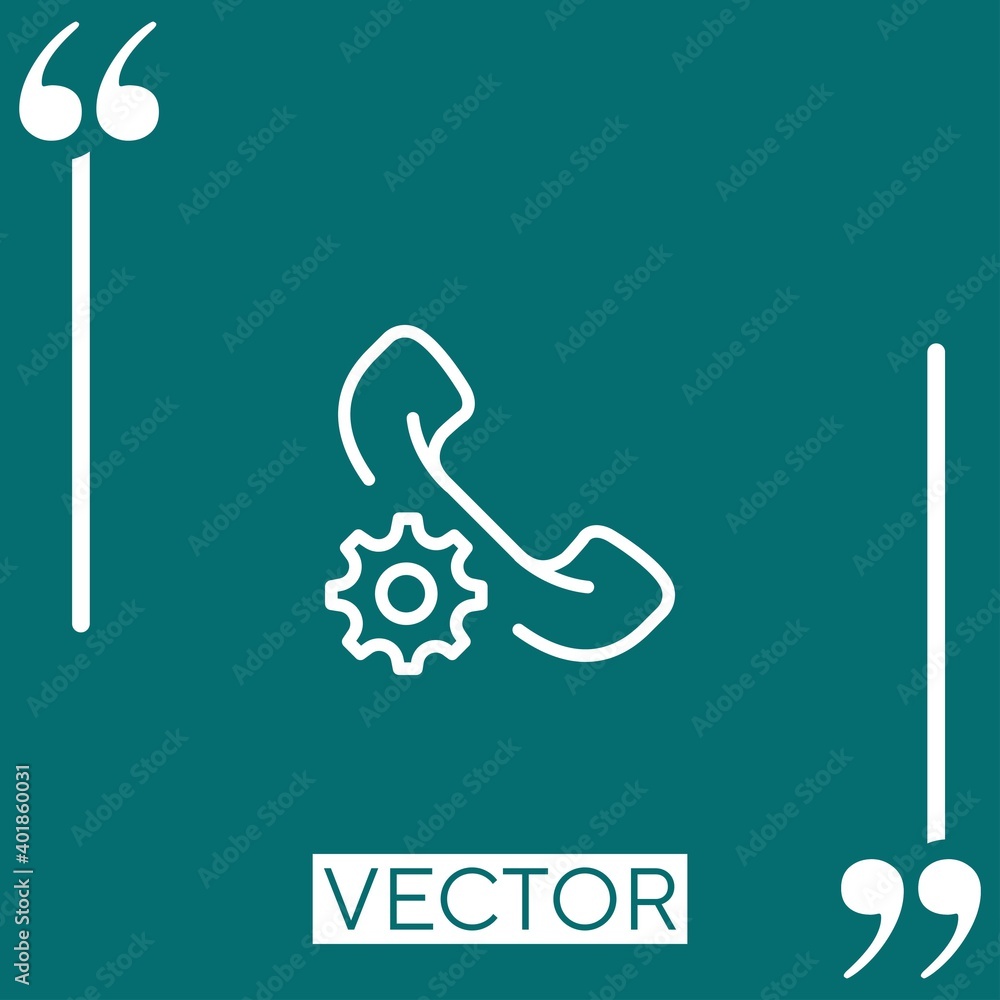 Poster phone call vector icon linear icon. editable stroke line