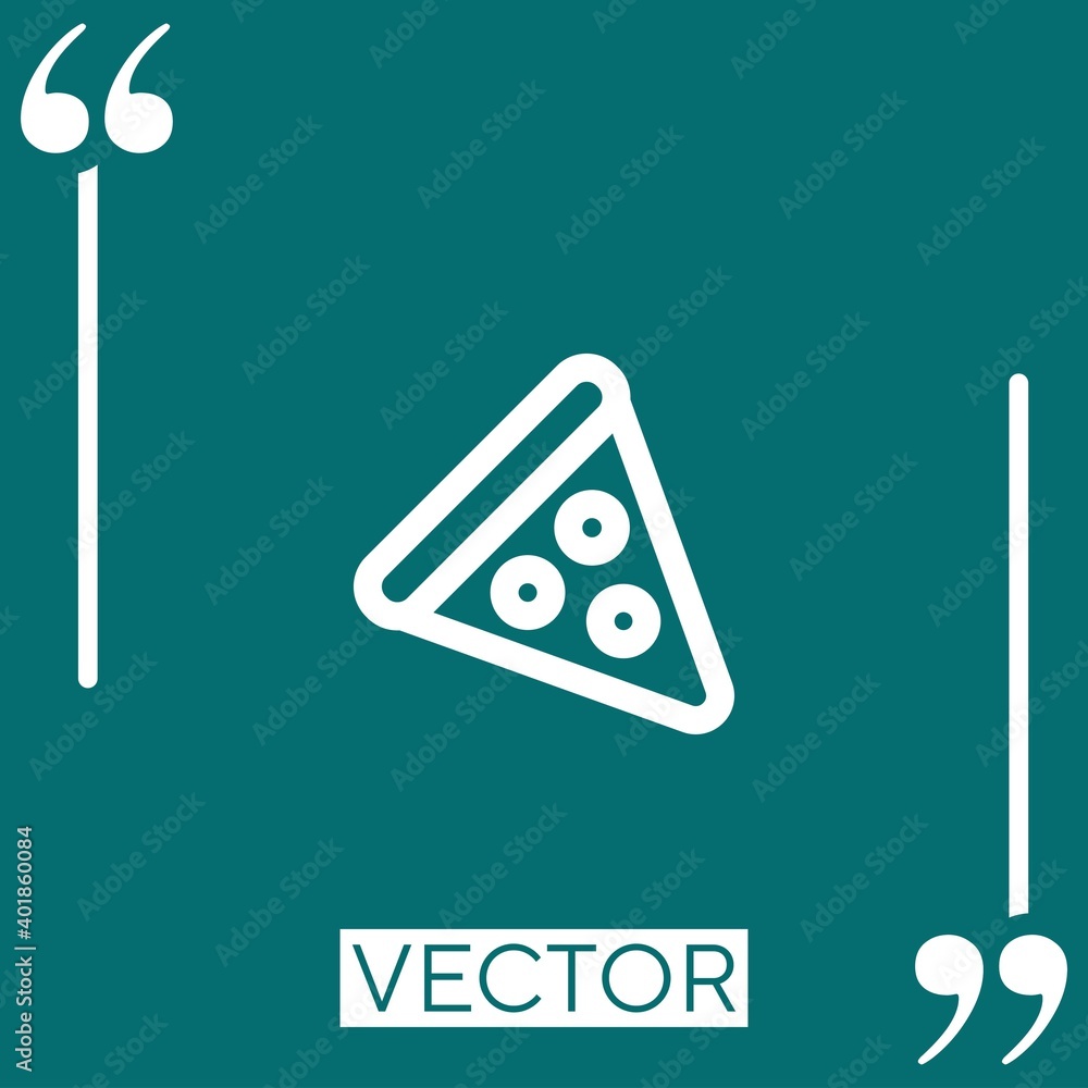 Poster pizza triangle outline linear icon. editable stroke line