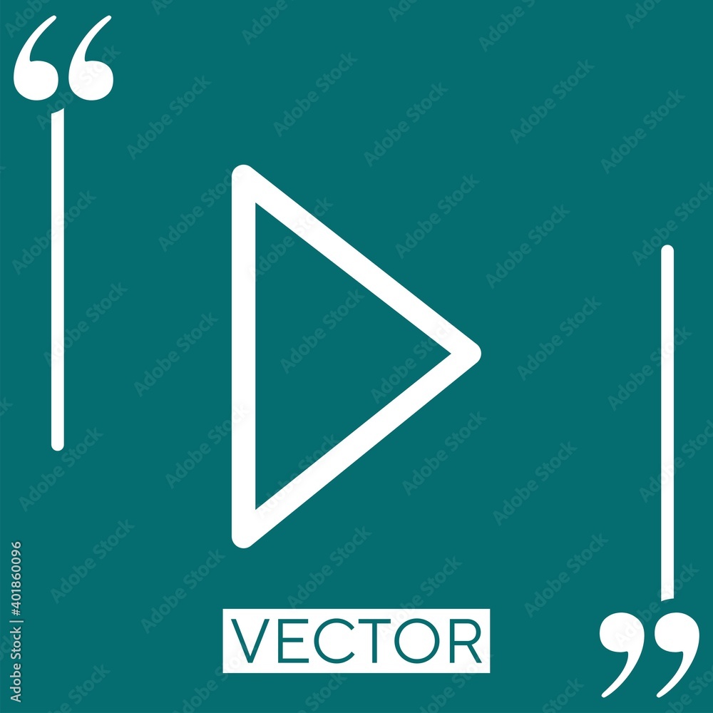 Poster play button arrow linear icon. editable stroke line