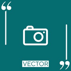 photography camera outline Linear icon. Editable stroke line