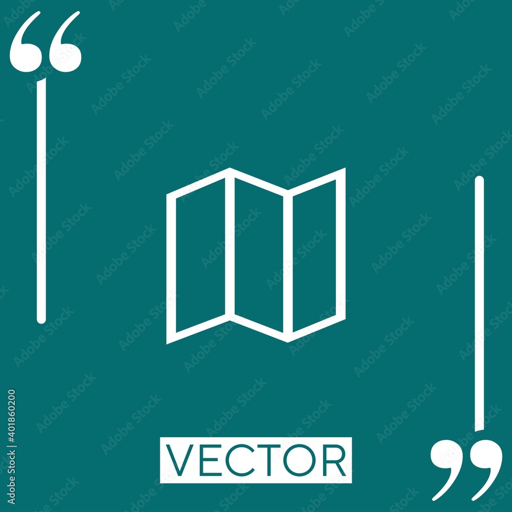 Poster road map linear icon. editable stroke line