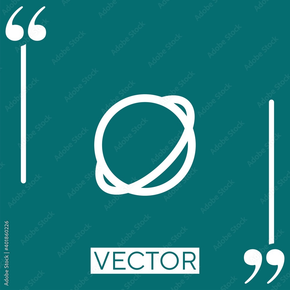 Poster saturn space outlined planet linear icon. editable stroke line