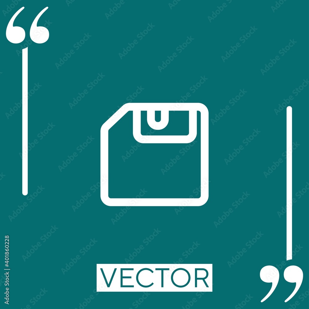 Poster save outlined diskette linear icon. editable stroke line