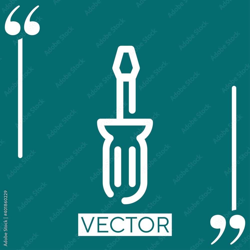 Poster screwdriver vector icon linear icon. editable stroke line