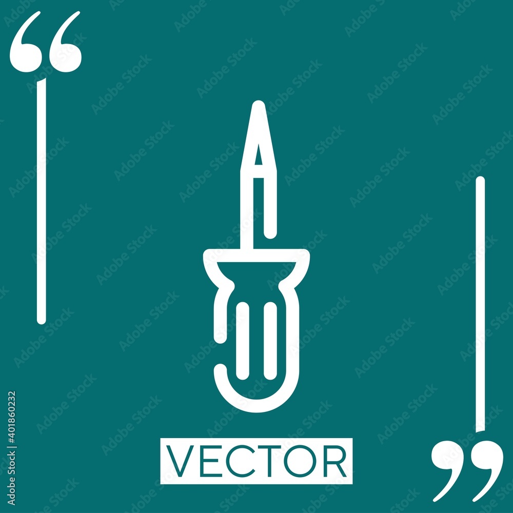 Poster screwdriver vector icon linear icon. editable stroke line