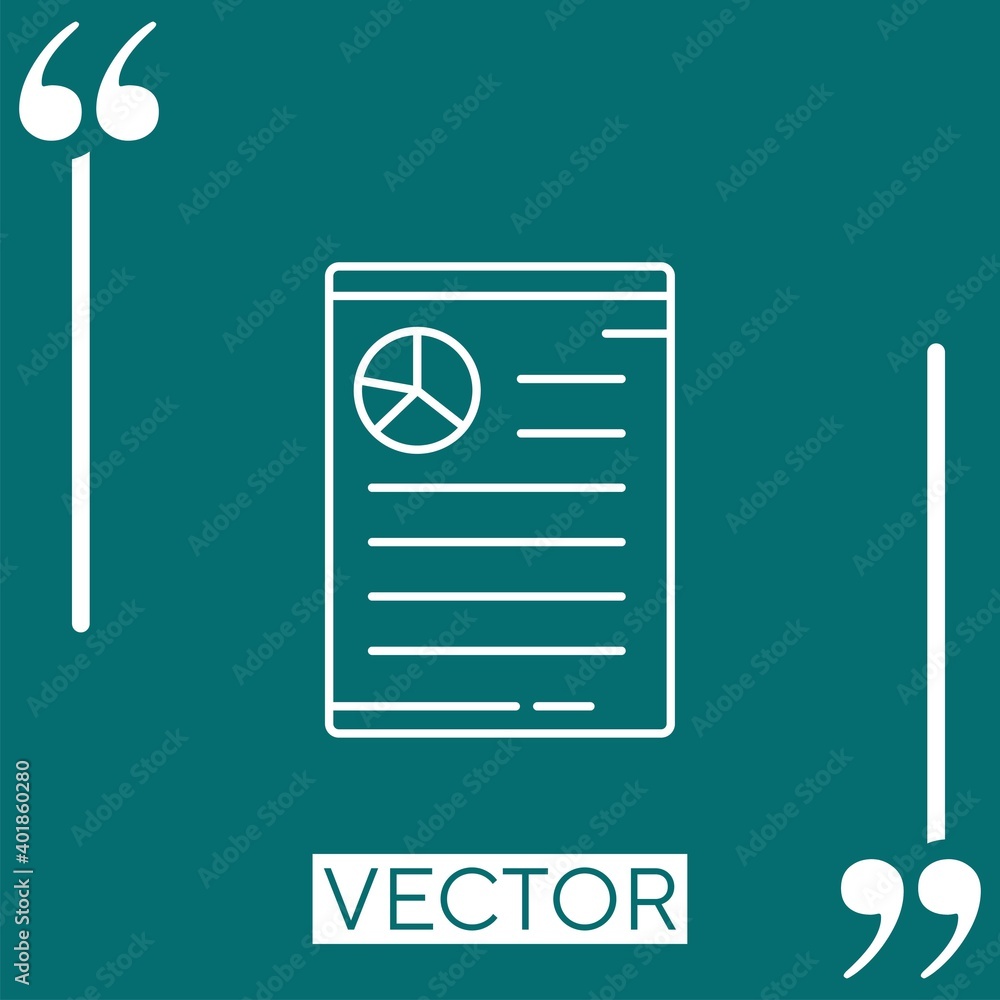 Poster seo report vector icon linear icon. editable stroke line