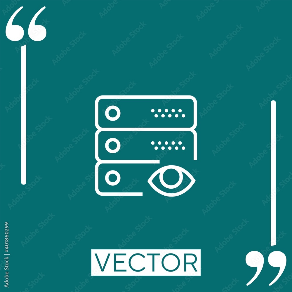 Poster server vector icon linear icon. editable stroke line