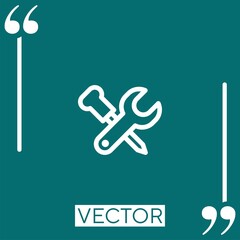 screwdriver and wrench vector icon Linear icon. Editable stroke line