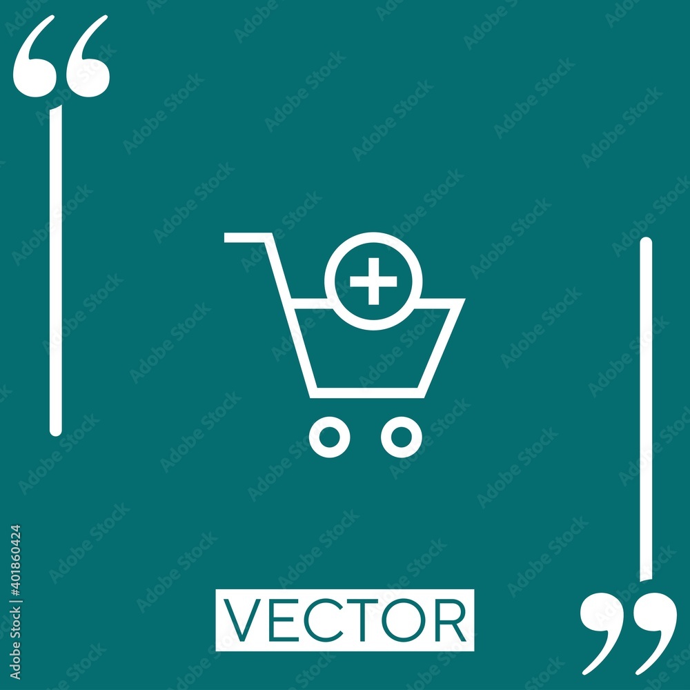 Poster shopping cart vector icon linear icon. editable stroke line