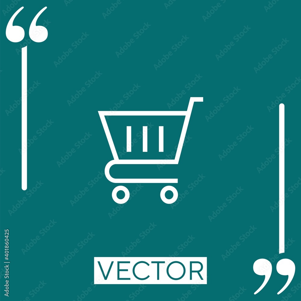 Poster shopping cart vector icon linear icon. editable stroke line