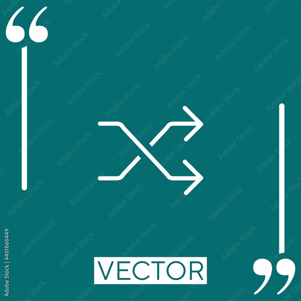 Poster shuffle arrows linear icon. editable stroke line