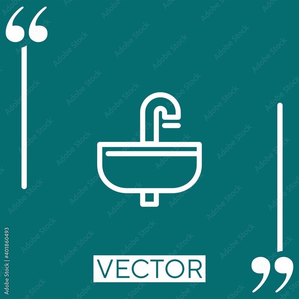 Poster sink vector icon linear icon. editable stroke line